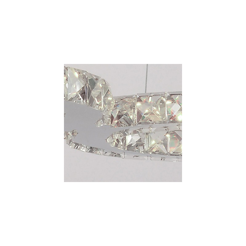 Modern Contemporary Crystal Chrome Metal Pendant Light