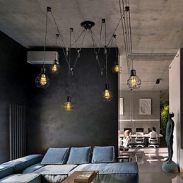 6 Lights Country Designers Metal Pendant Light