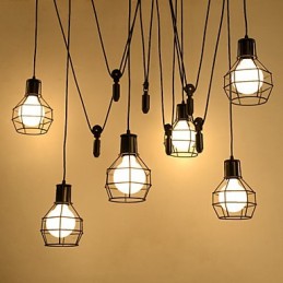 6 Lights Country Designers Metal Pendant Light