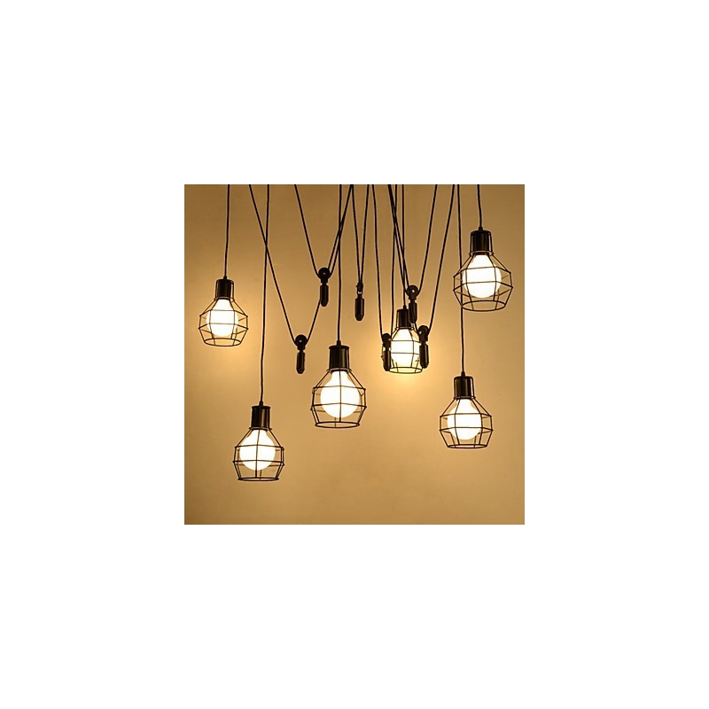 6 Lights Country Designers Metal Pendant Light