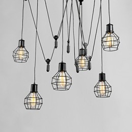 6 Lights Country Designers Metal Pendant Light