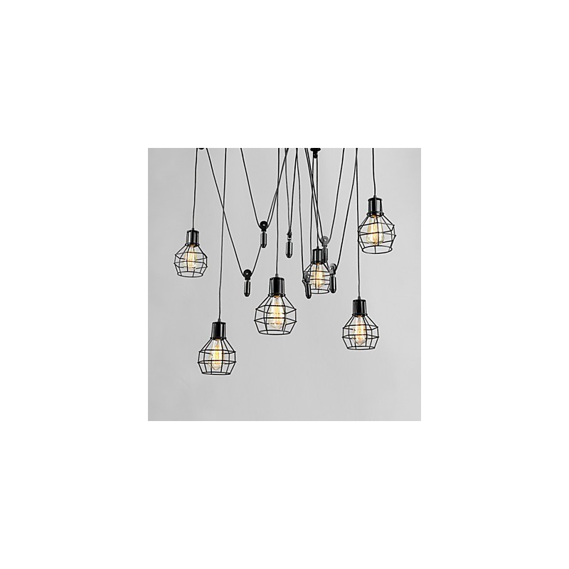 6 Lights Country Designers Metal Pendant Light