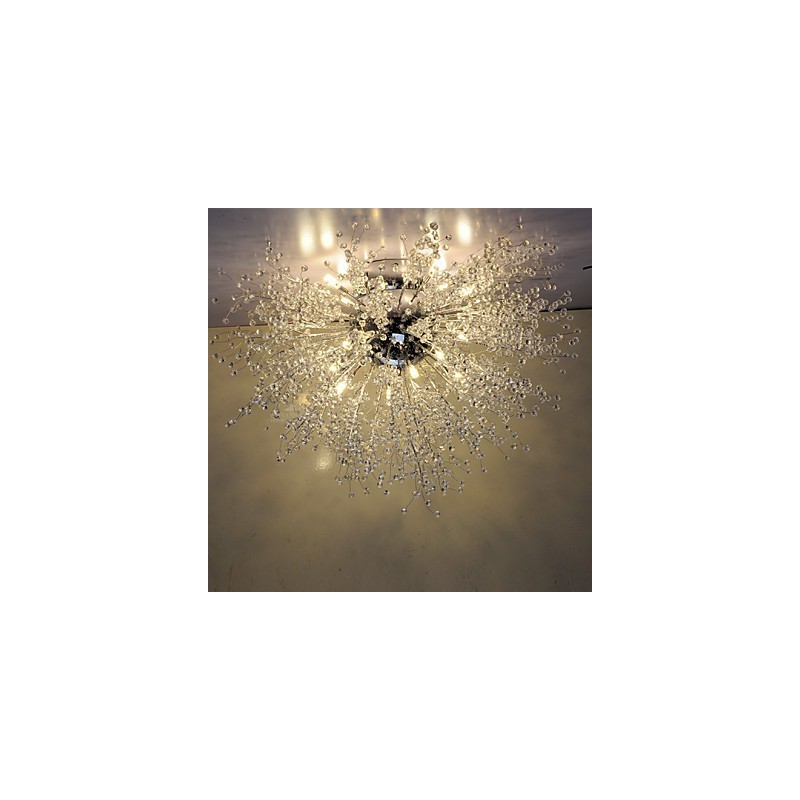 G4 Mitated Crystal Lamp Pendant Light Stainless Steel Dia 90CM