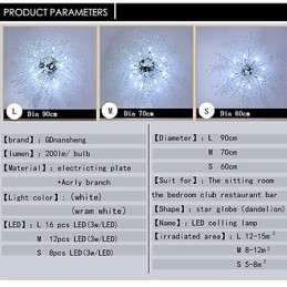 G4 Mitated Crystal Lamp Pendant Light Stainless Steel Dia 90CM