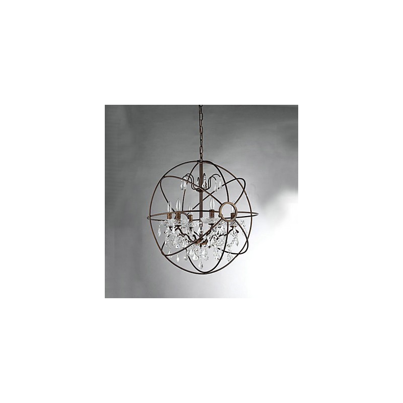 Vintage Crystal Painting Metal Chandelier