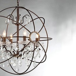 Vintage Crystal Painting Metal Chandelier