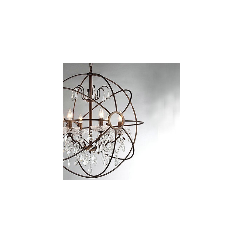 Vintage Crystal Painting Metal Chandelier