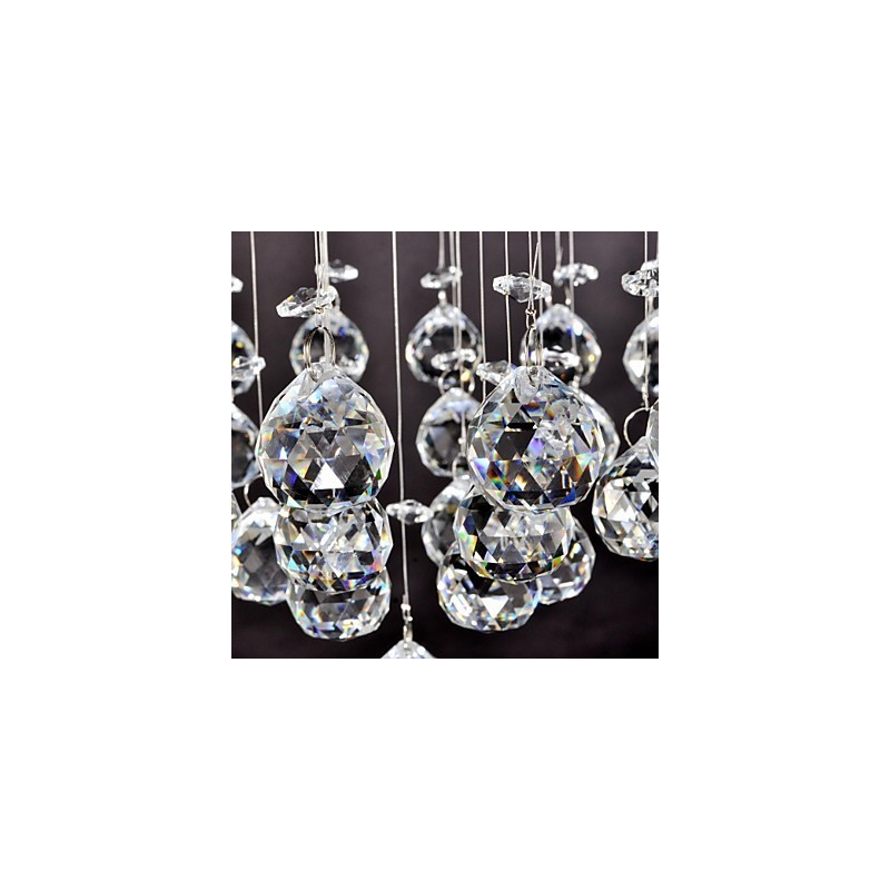 Traditional Classic Crystal Chrome Metal Flush Mount