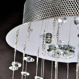 Traditional Classic Crystal Chrome Metal Flush Mount