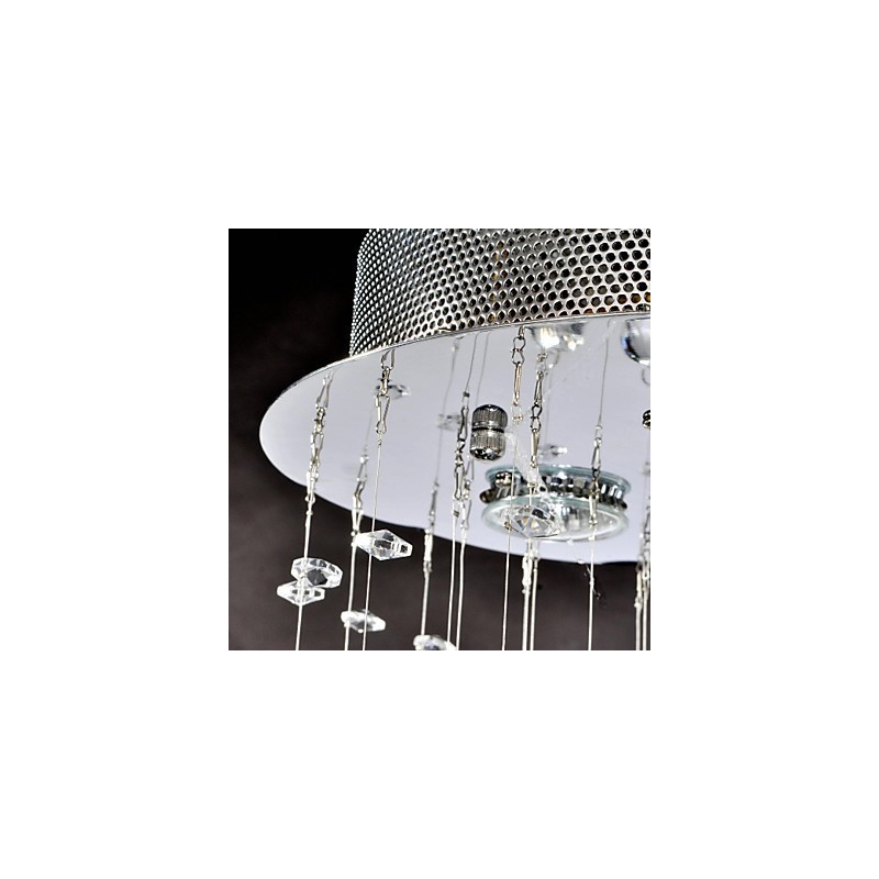 Traditional Classic Crystal Chrome Metal Flush Mount