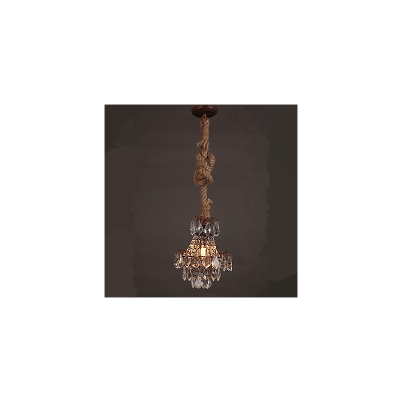 Retro lounge Hemp Industrial Wind Imitation Crystal Chandelier