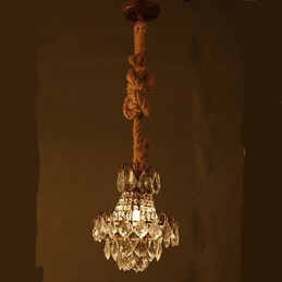Retro lounge Hemp Industrial Wind Imitation Crystal Chandelier