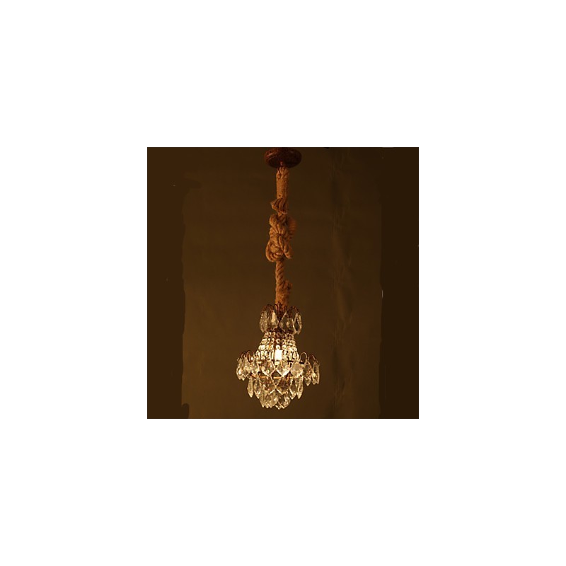 Retro lounge Hemp Industrial Wind Imitation Crystal Chandelier