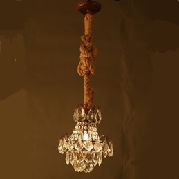 Retro lounge Hemp Industrial Wind Imitation Crystal Chandelier