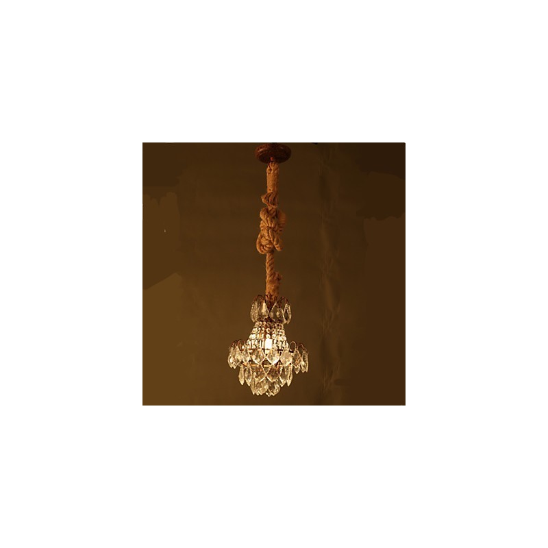 Retro lounge Hemp Industrial Wind Imitation Crystal Chandelier