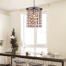 Modern Contemporary Crystal Mini Style Electroplated Pendant Light