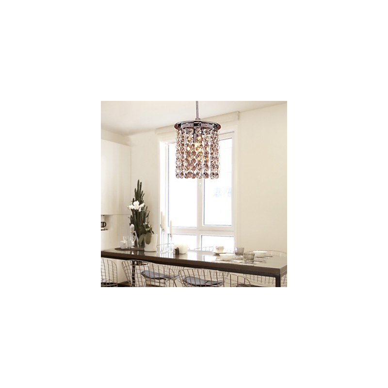 Modern Contemporary Crystal Mini Style Electroplated Pendant Light