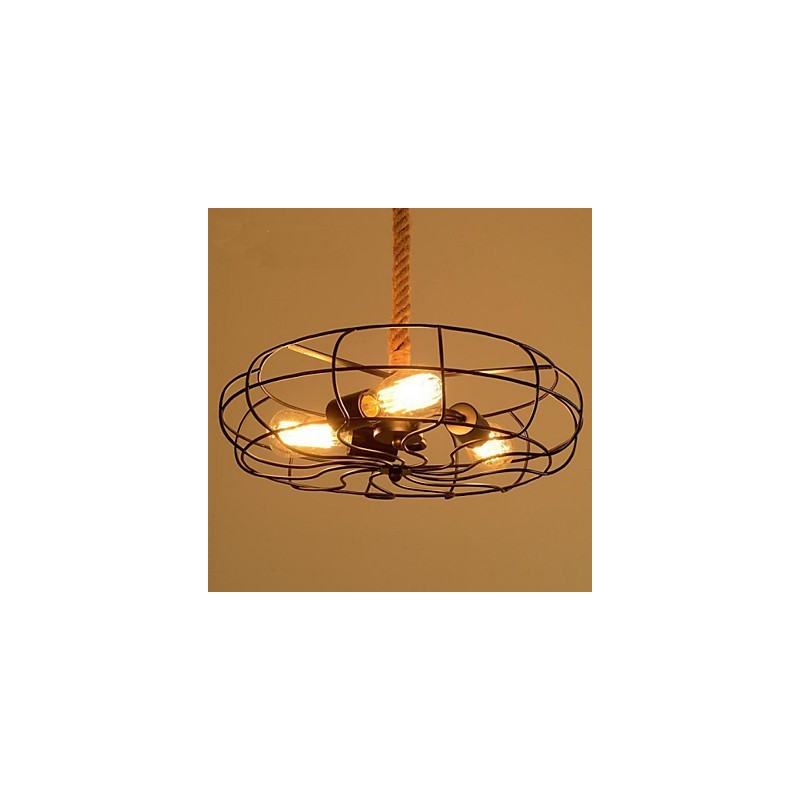 Vintage American Lron Rope Creative Industrial Fan Chandelier