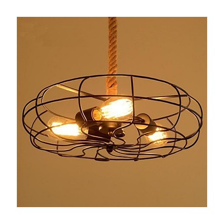 Vintage American Lron Rope Creative Industrial Fan Chandelier