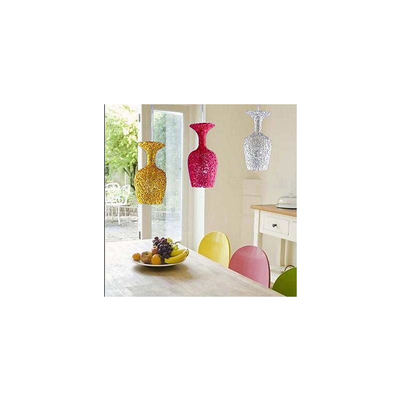 Woven Aluminum Chandelier With Three Head Lamp Apple