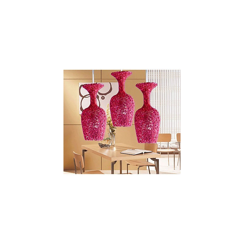 Woven Aluminum Chandelier With Three Head Lamp Apple