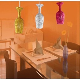 Woven Aluminum Chandelier With Three Head Lamp Apple