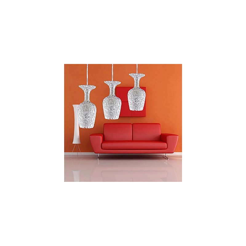 Woven Aluminum Chandelier With Three Head Lamp Apple