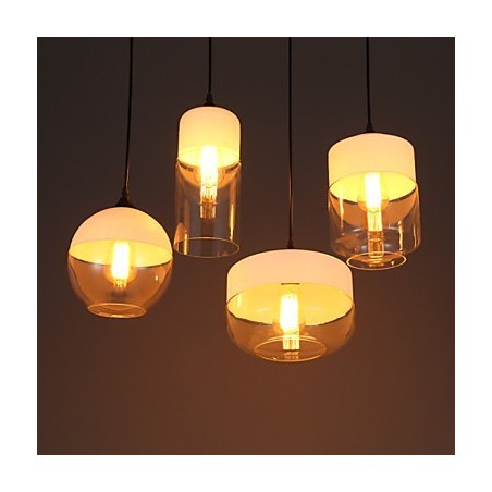 The Nordic Creative Stair Shop'S Art Wrought Iron Glass Chandelier Lamp