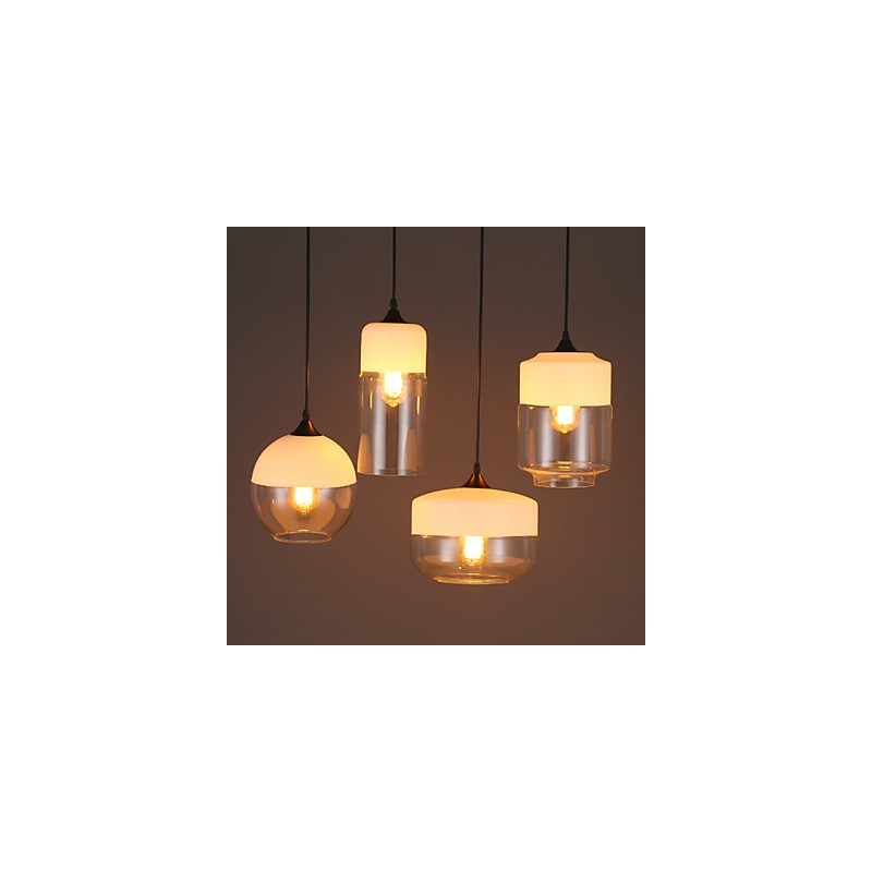 The Nordic Creative Stair Shop'S Art Wrought Iron Glass Chandelier Lamp