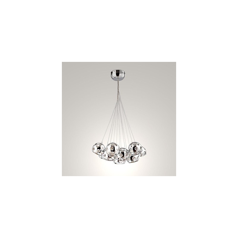 Modern Contemporary Globe Chrome Metal Pendant Light