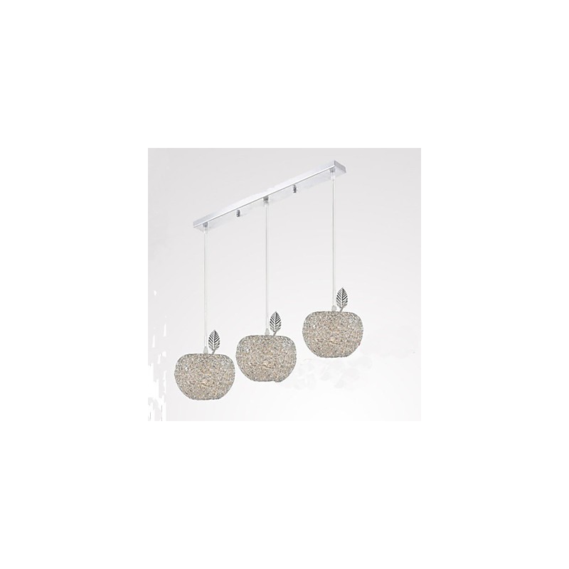 Woven Aluminum Chandelier With Three Head Lamp Apple