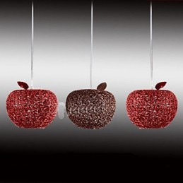 Woven Aluminum Chandelier With Three Head Lamp Apple