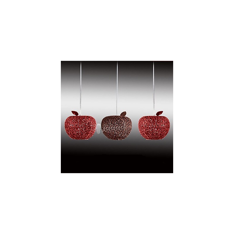 Woven Aluminum Chandelier With Three Head Lamp Apple