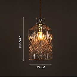 Romantic Bottle Creative Carved Art Glass Chandelier Light Pendant Light