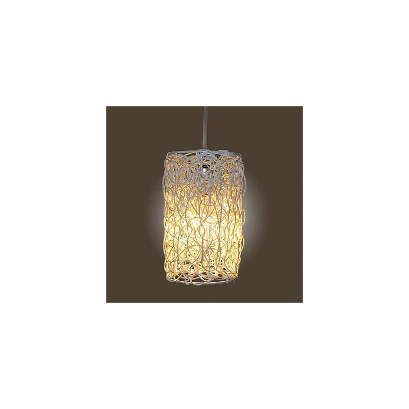 Modern Rural Cany Art Woven Rattan Single Head Droplight Lamp