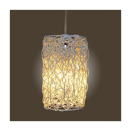 Modern Rural Cany Art Woven Rattan Single Head Droplight Lamp