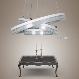 Crystal Pendant Light Modern Lamp Three Rings