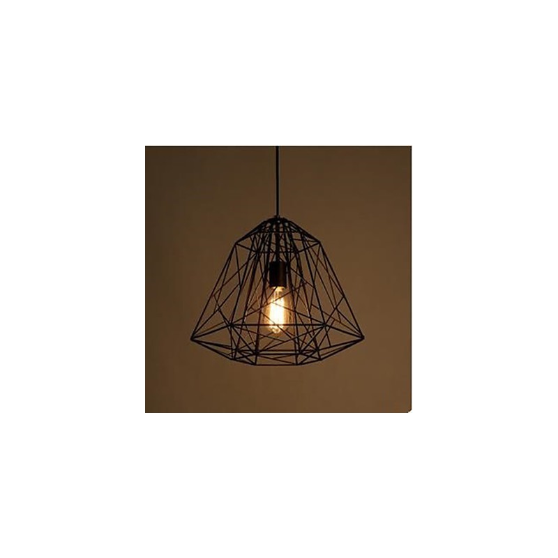 Retro Little Sitting Wrought Iron Diamond Pendant Lamp