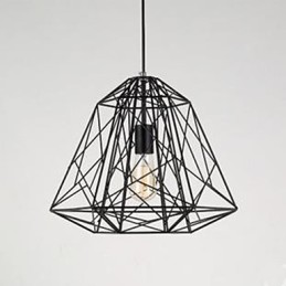 Retro Little Sitting Wrought Iron Diamond Pendant Lamp